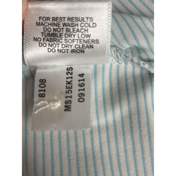 Peter Millar Summer Comfort Golf Polo Shirt Men’s White w/ Blue Striped Sz Large - Picture 7 of 7